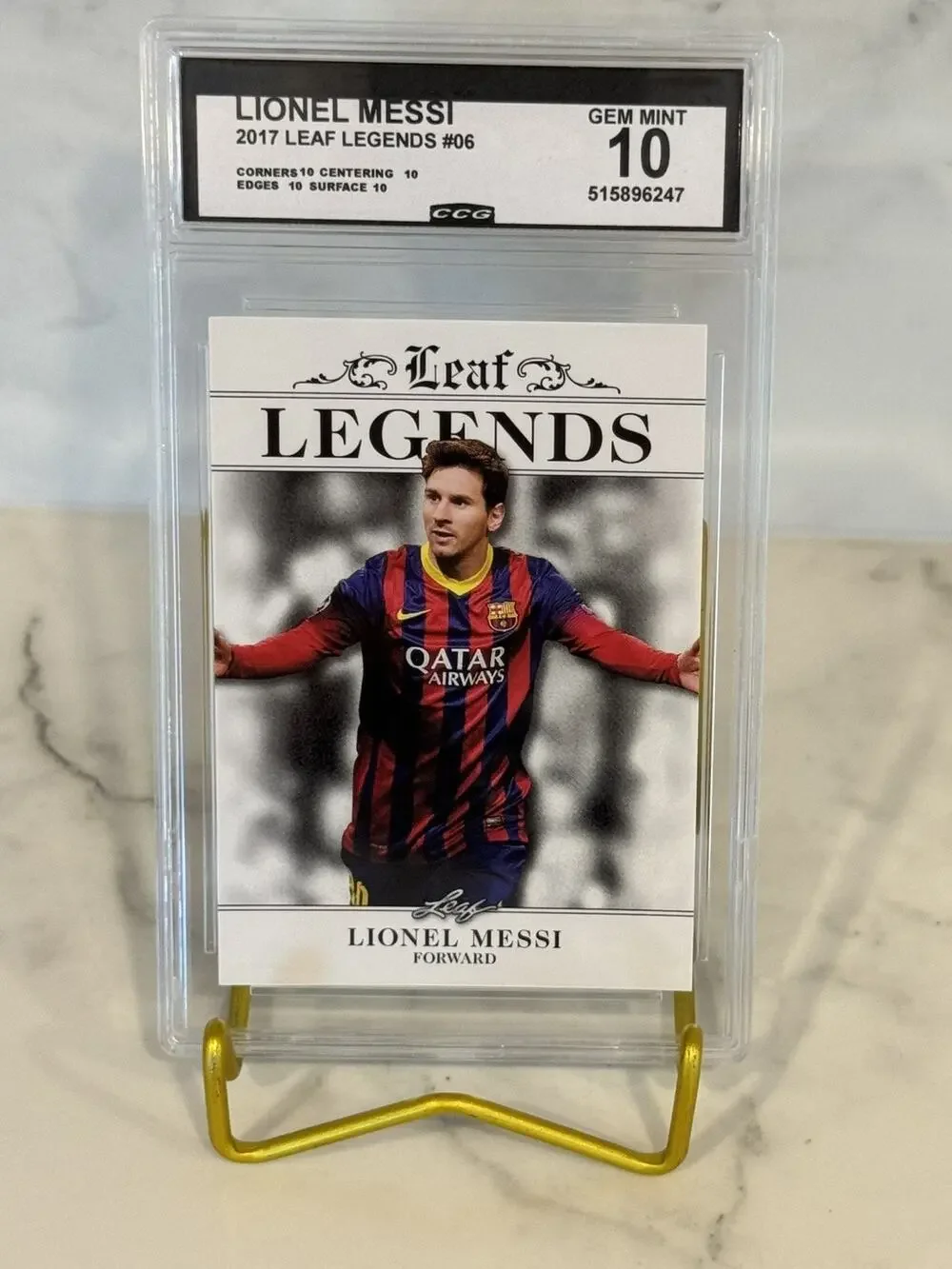 Lionel Messi 2017 Leaf Legends #06 Gem Mint 10 FC Barcelona Argentina Miami